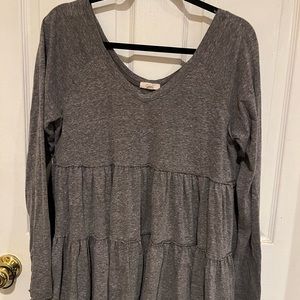 Gray Women's Tiered Top